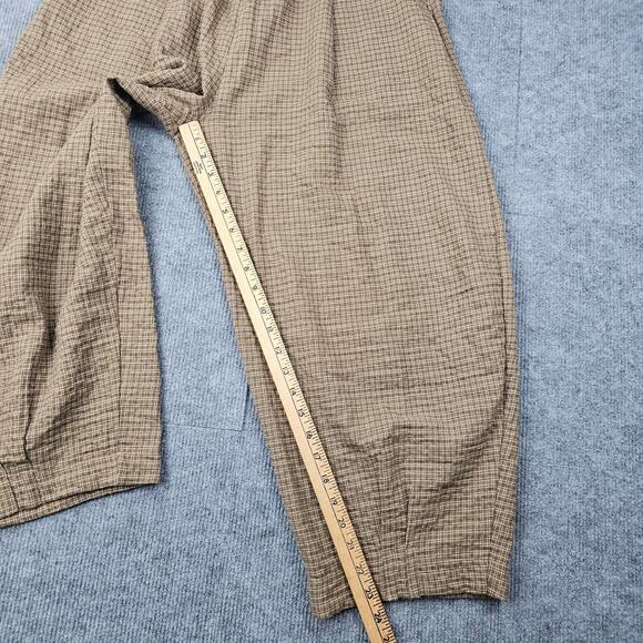 Mama B Pants Womens Large Brown Check Trouser Pull On Academia Lagenlook Classic - Picture 5 of 7